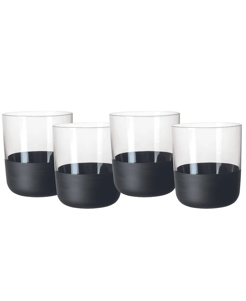 Villeroy & Boch Manufacture Rock Double Old Fashioned Glasses, Set of 4