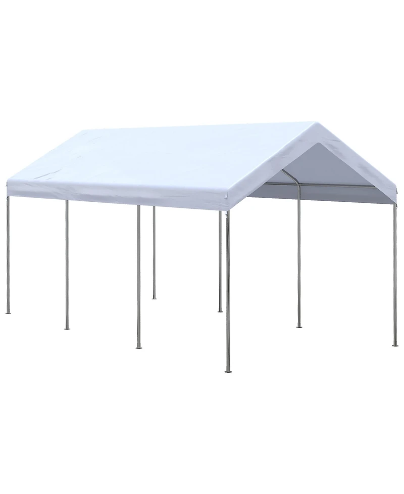Outsunny 20' x 10' Height Adjustable Carport Patio Storage Shelter,