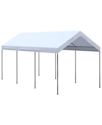 Outsunny 20' x 10' Height Adjustable Carport Patio Storage Shelter,