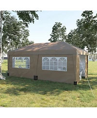 Outsunny 10' x 19.5' Large Party Tent Pop Up Canopy w/ Weight Bags