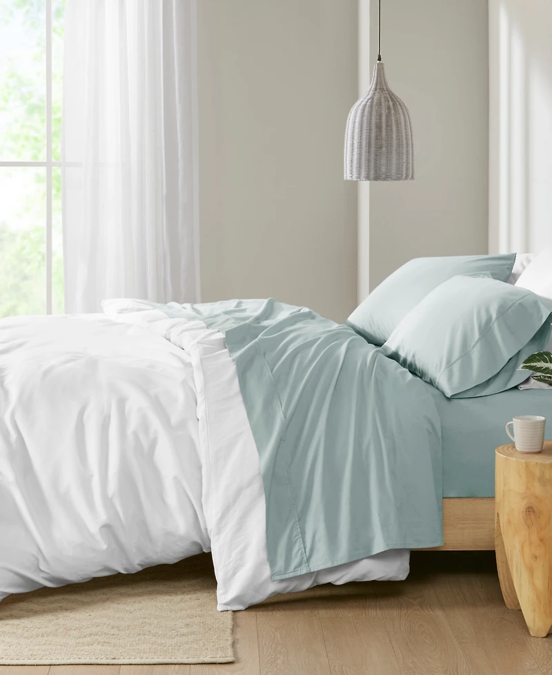 Madison Park Peached Cotton Percale 3-Pc. Sheet Set, Twin