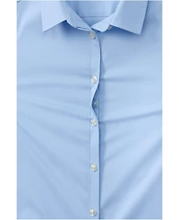 Lands' End Big Girls School Uniform No Gape Long Sleeve Stretch Shirt
