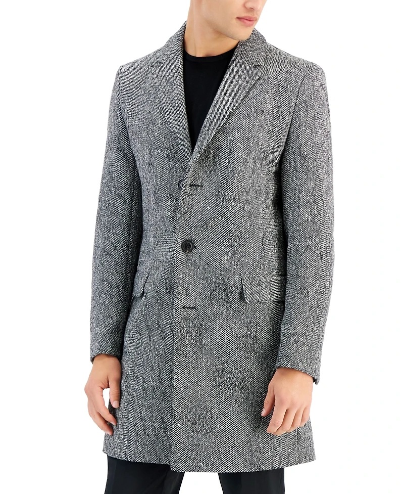 Hugo by Boss Men's Slim-Fit Migor Charcoal Overcoat