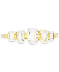 Cubic Zirconia Graduated Statement Ring 14k Gold-Plated Sterling Silver