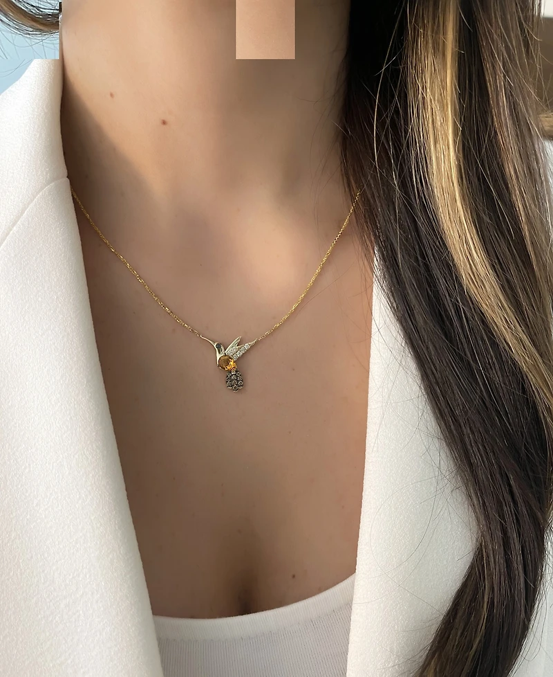 Le Vian Cinnamon Citrine (1/2 ct. t.w.), Nude Diamonds (1/8 ct. t.w.), Chocolate Diamonds (1/6 ct. t.w.) & Blackberry Diamonds (1/6 ct. t.w.) Hummingb