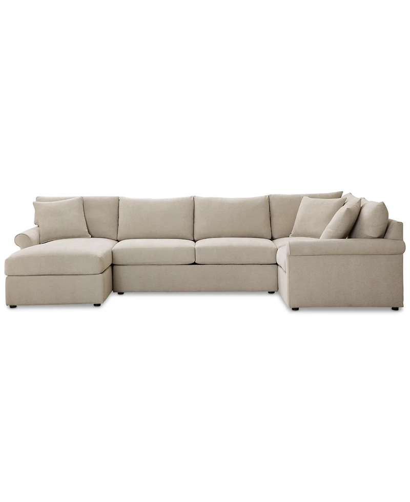 Closeout! Wrenley 138" 4-Pc. Fabric Modular Chaise Sectional Sofa, Created for Macy's