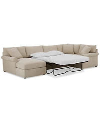 Closeout! Wrenley 138" 4-Pc. Fabric Modular Chaise Sleeper Sectional Sofa, Created for Macy's