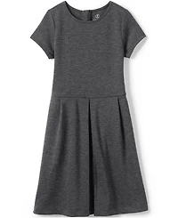 Lands' End School Uniform Girls Short Sleeve Ponte Dress Top of Knee