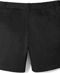 Lands' End Girls School Uniform Plain Front Blend Chino Shorts