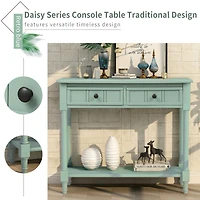 Simplie Fun Daisy Series Console Table Traditional Design With Two Drawers And Bottom Shelf