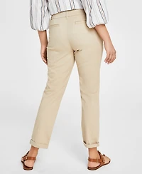 Tommy Hilfiger Women's Th Flex Hampton Cuffed Chino Straight-Leg Pants, Created for Macy's