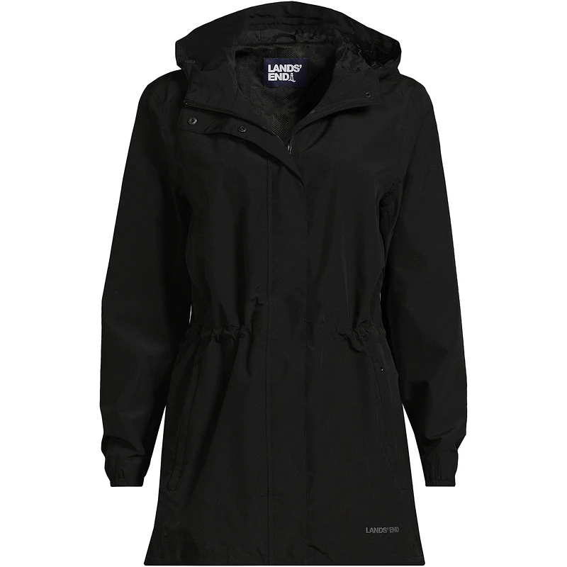 Lands' End Women's Petite Waterproof Hooded Packable Raincoat