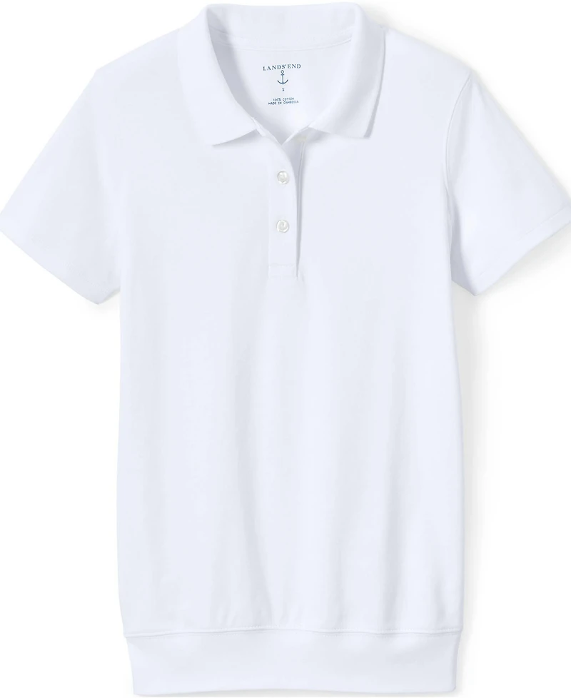 Lands' End Girls Short Sleeve Banded Bottom Polo Shirt