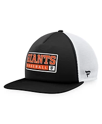 Men's Majestic Black, White San Francisco Giants Foam Trucker Snapback Hat