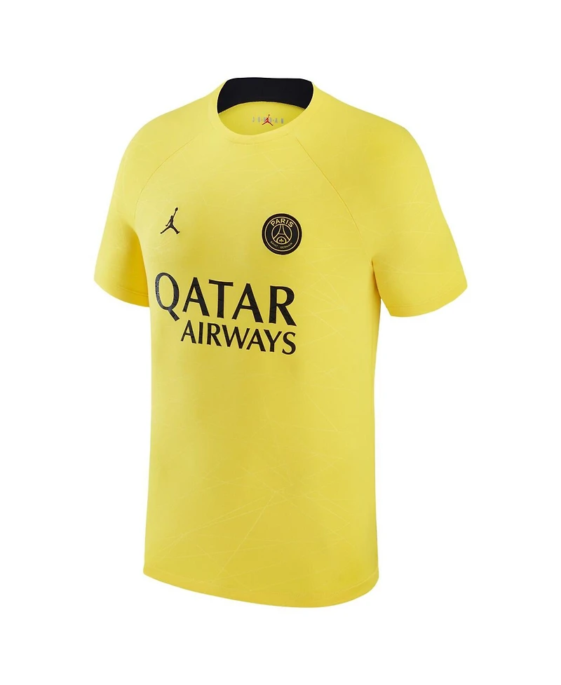 Men's Jordan Yellow Paris Saint-Germain 2023 Pre-Match Top