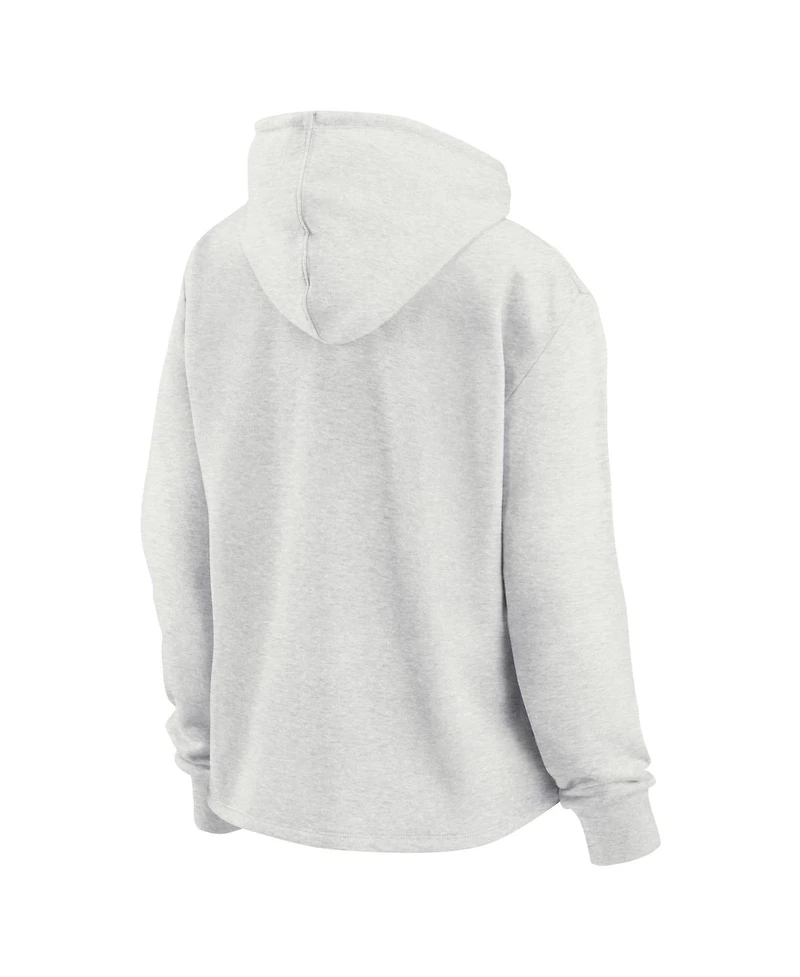 Women's Fanatics Oatmeal Cleveland Indians Cooperstown Collection True Classics Legacy Quarter-Zip Hoodie
