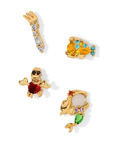 Girls Crew Crystal Multi-Color Disney Princess Little Mermaid Stud Earring Set