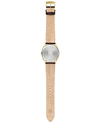 Bulova Men's Frank Lloyd Wright Hollyhock House Brown Leather Strap Watch 39mm