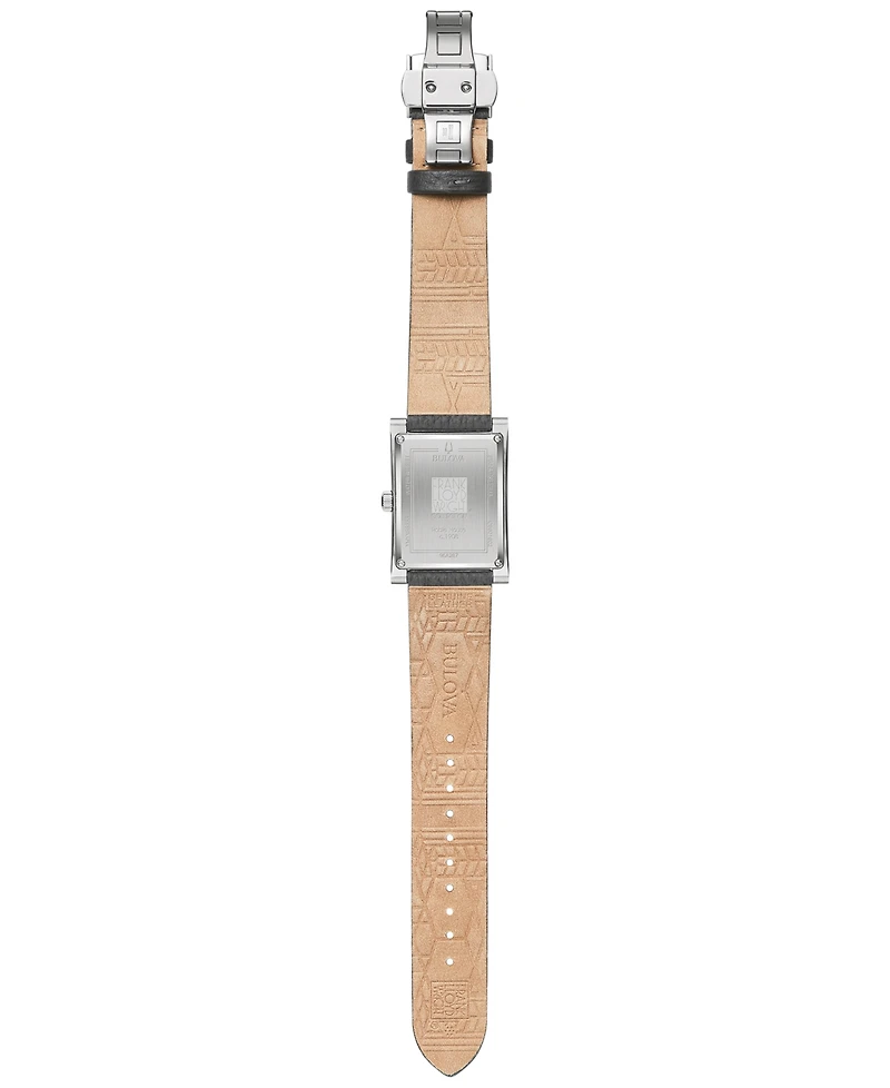 Bulova Men's Frank Lloyd Wright Robie House Gray Leather Strap Watch 31mm