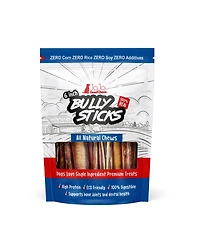 JoJo Modern Pets All-Natural Beef Bully Stick Dog Treats, Premium Snack, High Protein & Long-Lasting Chews – 6" Thick (3-Pack)