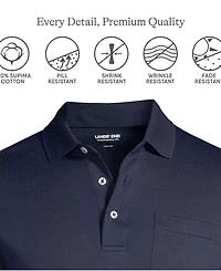 Lands' End Men's Tall Short Sleeve Cotton Supima Polo Shirt with Pocket