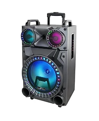 beFree Sound Rechargeable 12 Inch Bluetooth Portable Party Speaker with Party Lights, Fm Radio and Usb/Tf Inputs