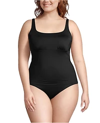 Lands' End Plus Square Neck Underwire Tankini Swimsuit Top Adjustable Straps