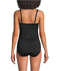 Lands' End Women's D-Cup V-Neck Wrap Wireless Tankini Swimsuit Top