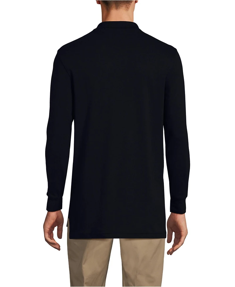 Lands' End Men's Long Sleeve Interlock Polo Shirt
