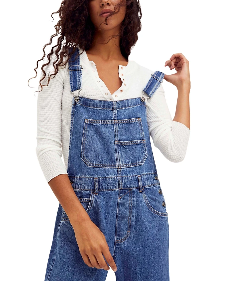 Free People Ziggy Cotton Denim Overalls