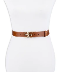 Sam Edelman Women's Slim Double-e Plaque Buckle Belt