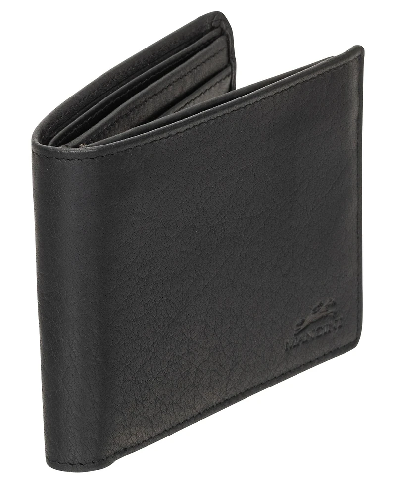 Mancini Men's Buffalo Rfid Secure Center Wing Billfold Wallet