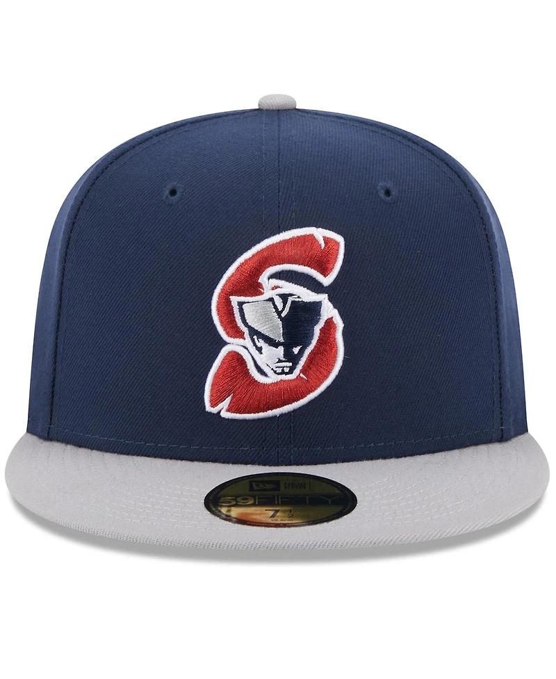 Men's New Era Blue Somerset Patriots Authentic Collection Alternate Logo 59FIFTY Fitted Hat