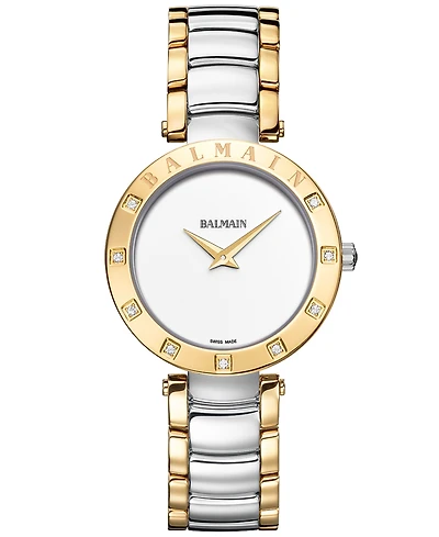 Balmain Women's Swiss Balmainia Bijou Diamond (1/10 ct. t.w.) Two-Tone Stainless Steel Bracelet Watch 33mm