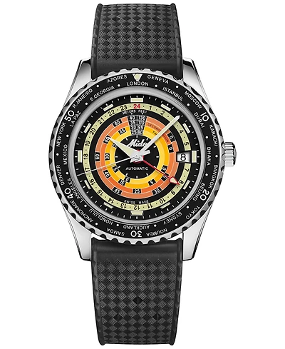 Mido Unisex Swiss Automatic Ocean Star Decompression Worldtimer Rubber Strap Watch 41mm