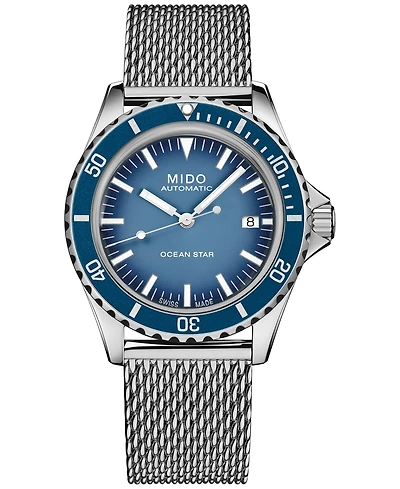 Mido Unisex Swiss Automatic Ocean Star Tribute Stainless Steel Mesh Bracelet Watch 41mm