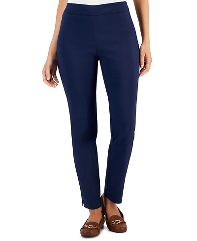 Jm Collection Petite Tummy-Control Cambridge Stretch Slim-Leg Pants, Created for Macy's