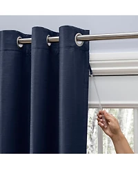 Ricardo Grasscloth Lined Grommet Curtain Patio Panel w/Wand 110"W x 84"L