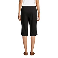 Lands' End Petite Sport Knit High Rise Elastic Waist Pull On Capri Pants