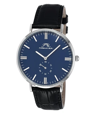 Porsamo Bleu Men's Henry Genuine Leather Band Watch 842AHEL