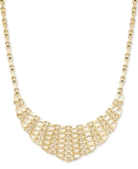 Graduated Openwork Statement Necklace in 14k Gold-Plated Sterling Silver, 17" + 2"