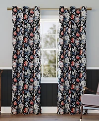 Irma Vintage Like Floral Blackout Grommet Curtain Panel