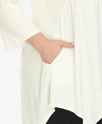 White Mark Plus Empire Cut V-neck Tunic Top