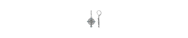 2028 Crystal Aqua Cross Earrings