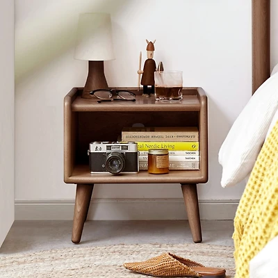 Pure Solid Wood Bedside Cabinet Modern Simple Nightstands European Beech Bedside Cabinet Nordic Bedroom Solid Beech Storage Cabinet 0.4m