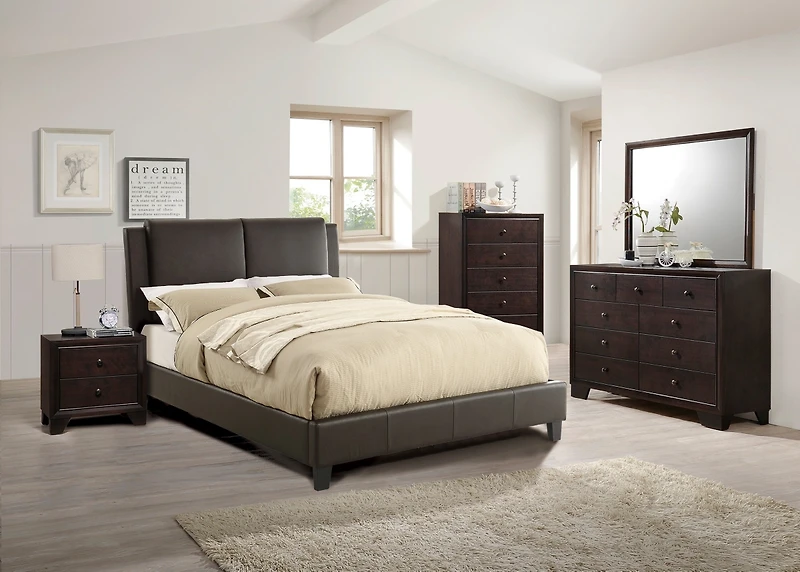 Streamdale Modern Bedroom Nightstand Brown Drawers Bedside Table Rubberwood