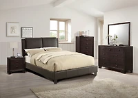 Streamdale Modern Bedroom Nightstand Brown Drawers Bedside Table Rubberwood