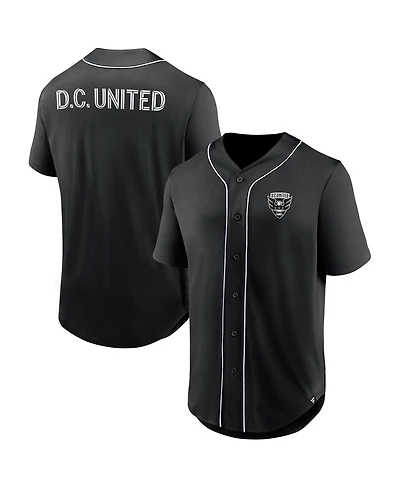 Men's Fanatics Black D.c. United Third Period Fashion Baseball Button-Up Jersey