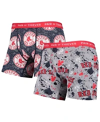 Men's Pair of Thieves Gray, Navy Boston Red Sox Super Fit 2-Pack Boxer Briefs Set