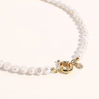 18K Gold Plated Freshwater Pearls - Pete Necklace 17" For Unisex